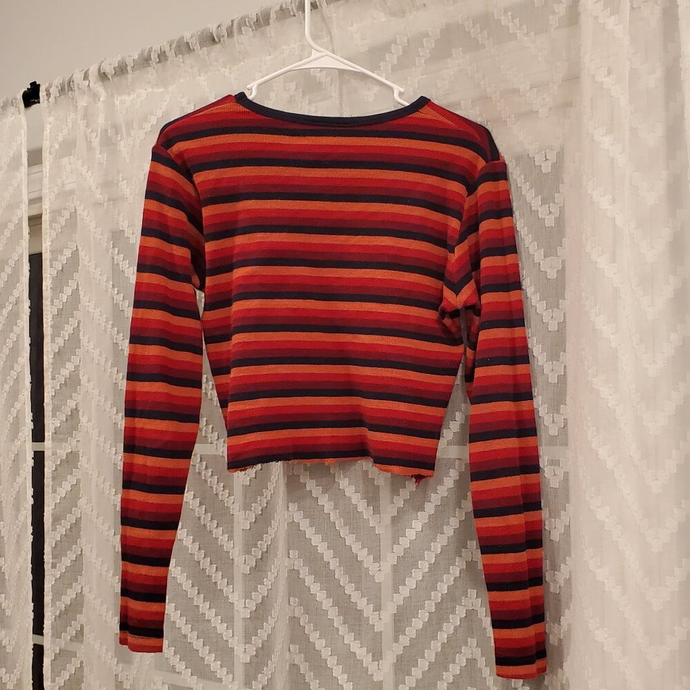 Striped long sleeve cropped shirt